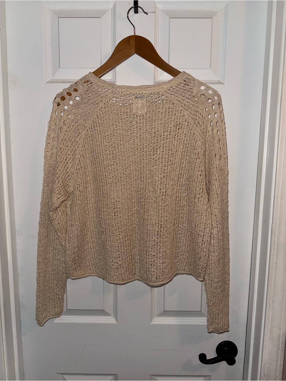 Billabong Open-Knit Scoop-Neck Sweater in Beige - Picture 6 of 6
